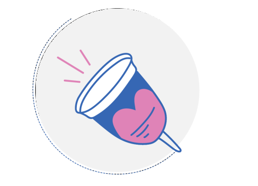 A graphic of a menstrual cup.