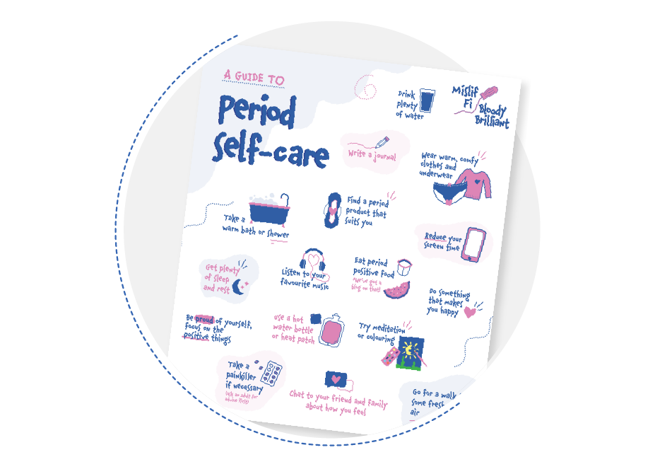 A visual of the Period Self Care infographic