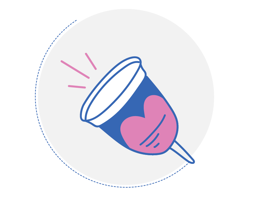 A graphic of a menstrual cup.