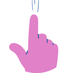 An illustration of a hand pushing a tampon upward with 1 finger.