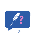 An illustration of 2 speech bubbles with one of them asking a tampon related question.