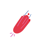 An illustration of a used tampon